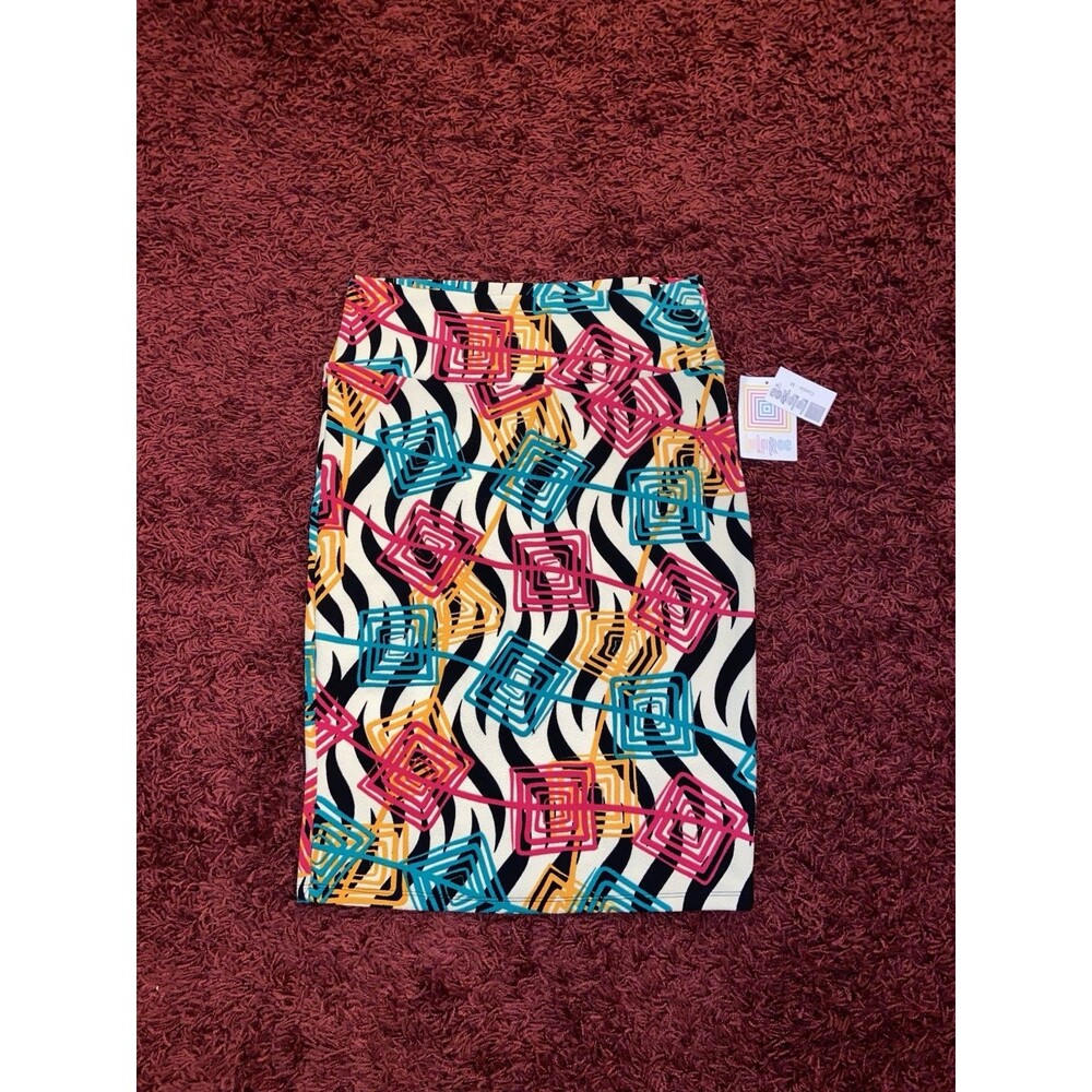 Lularoe Cassie Pencil Skirt Women’s Size Medium Geometric Colorful